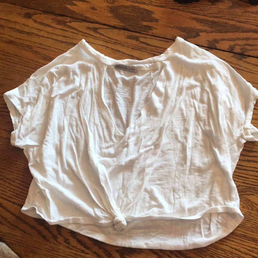 Cut out white crop top